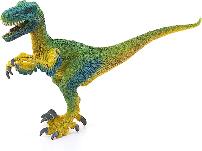 Schleich Dinosaurs Realistic Velociraptor Figurine with Moving Jaw - Detailed Prehistoric Jurassic Dino Figurine and Toy Truck, Durable for Fun Play for Boys and Girls, Gift for Kids Ages 4+ - Figurio