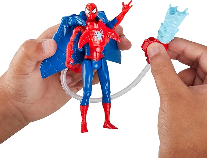 Marvel Spider-Man Aqua Web Warriors 4-Inch Spider-Man Action Figure with Refillable Water Gear Accessory, Action Figures for Boys and Girls 4 and Up - Figurio