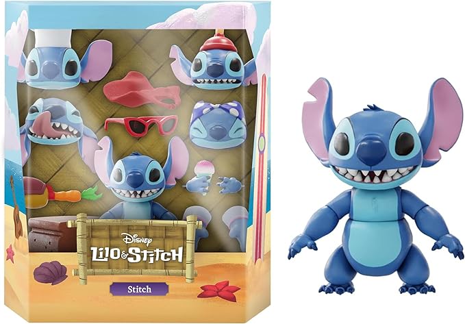 Super7 ULTIMATES! Disney Stitch - 7" Disney Action Figure with Accessories Classic Disney Collectibles and Retro Toys - Figurio