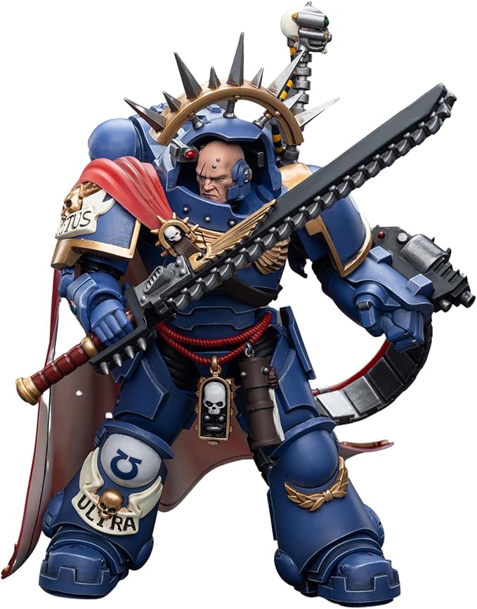 JOYTOY 1/18 Warhammer 40,000 Action Figure Ultramarines Captain in Gravis Armour Collection Model (4 inch) - Figurio