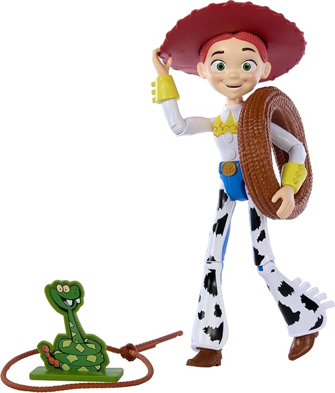 Mattel Disney Pixar Toy Story 12-inch Lasso Jessie Posable Action Figure, Lasso Accessory with Roping Action Doubles as Role Play Accessory - Figurio