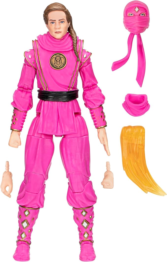 Hasbro Power Rangers x Cobra Kai Ligtning Collection 15cm Morphed Samantha LaRusso Pink Mantis Ranger Figure - Figurio