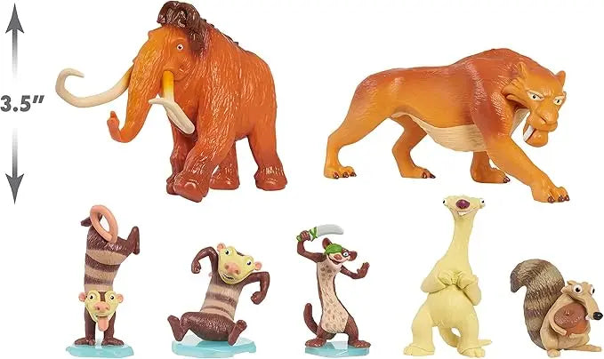 The Ice Age Adventures of Buck Wild Collector 7-Piece Figure Set with Manny, Diego, Sid, Scrat, Buck, Crash, and Eddie, Kids Toys for Ages 3 Up, Amazon Exclusive by Just Play - Figurio