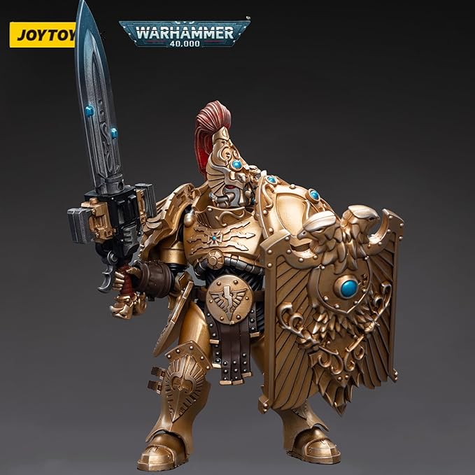 JOYTOY 1/18 Warhammer 40,000 6 Inch Action Figure Adeptus Custodes Custodian Guard with Sentinel Blade and Praesidium Shield Collection Model - Figurio