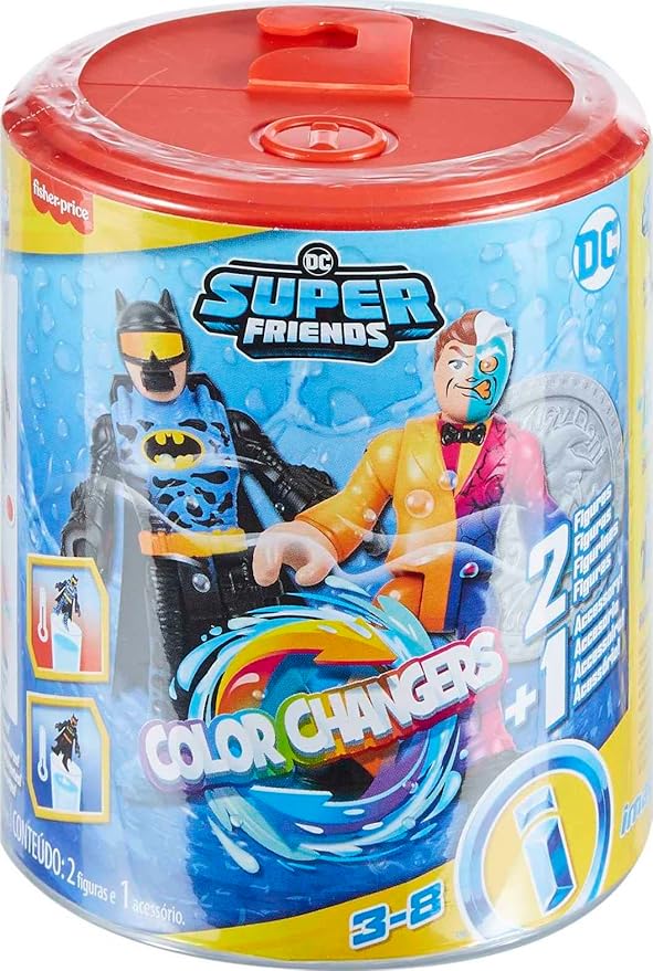 Fisher-Price Imaginext DC Super Friends Batman Toys, Color Changers Figure Set, Batman & Two-Face for Preschool Kids Ages 3+ Years - Figurio