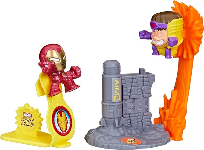 Marvel Stunt Squad Iron Man vs. M.O.D.O.K. Playset, 1.5-Inch Super Hero Action Figures, Toys for Kids Ages 4 and Up - Figurio