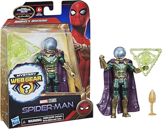 Spider-Man Marvel 6-Inch Mysterio Figure with Mystery Web Gear Armor & Accessory, Ages 4+ - Figurio