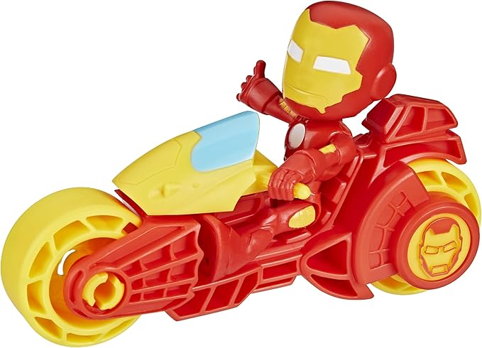 Spidey and his Amazing Friends, Iron Man Action Figure & Toy Motorcycle Playset, Marvel Super Hero Preschool Toys for Kids 3 and Up - Figurio