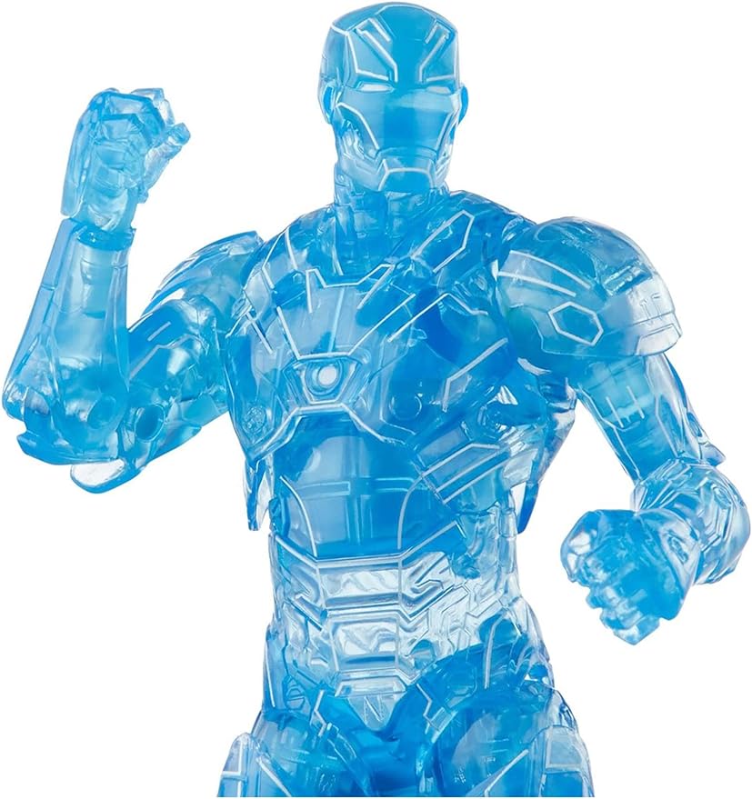 Marvel Hasbro Legends Series 6-inch Hologram Iron Man Action Figure Toy, Premium Design and Articulation Includes 2 Accessories and 1 Build-A-Figure Part - Figurio