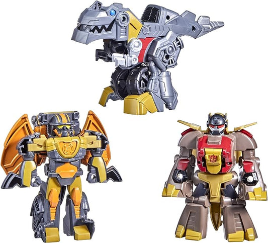 Transformers Dinobot Adventures Dinobot Squad Grimlock, Dinobot Snarl, and Predaking 3-Pack Converting Figures, 4.5-Inch Toys, Ages 3 and Up - Figurio