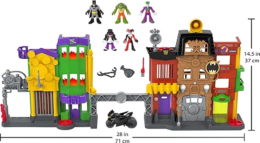 Fisher-Price Imaginext DC Super Friends Batman Toy, Crime Alley Playset with Figures & Accessories for Preschool Kids Ages 3+ Years - Figurio