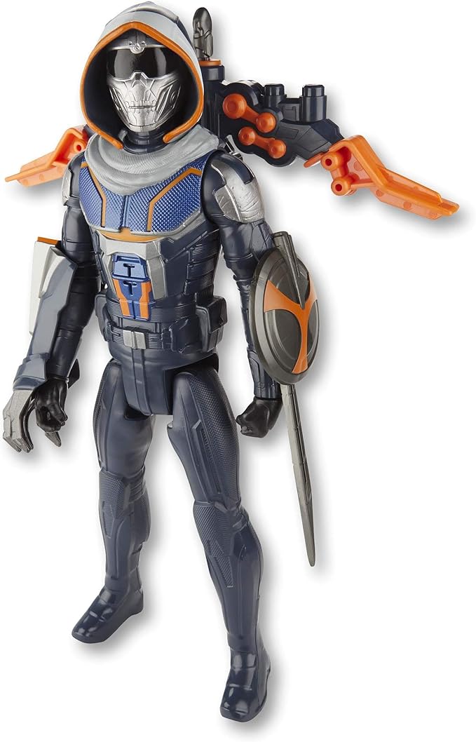 Marvel Black Widow Titan Hero Series Blast Gear Taskmaster Action Figure, 12-Inch Toy, with Launcher and Projectiles, Ages 4 and Up - Figurio