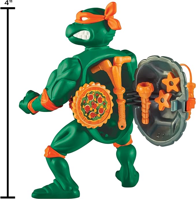 Teenage Mutant Ninja Turtles: 4” Original Classic Storage Shell Michelangelo Basic Figure by Playmates Toys - Figurio