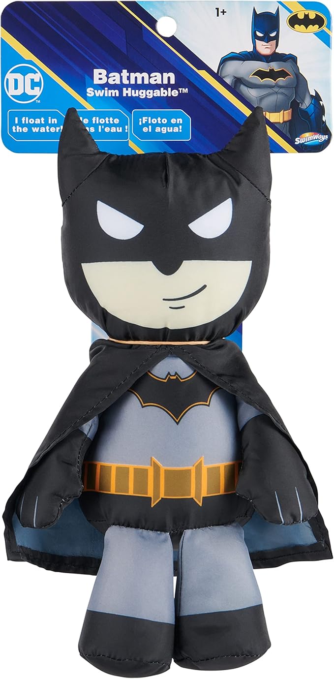 Swimways DC Batman Swim Huggable, Batman Toys, Bath Toys & Beach Toys, Floating Water Stuffed Animal for Kids Aged 1 & Up - Figurio