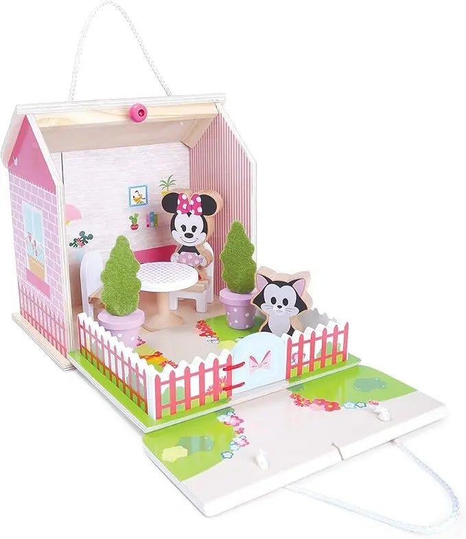 Just Play Disney Wooden Toys Minnie Mouse Carry Along House 8-Piece Figures and Playset, Officially Licensed Kids Toys for Ages 3 Up, Amazon Exclusive - Figurio