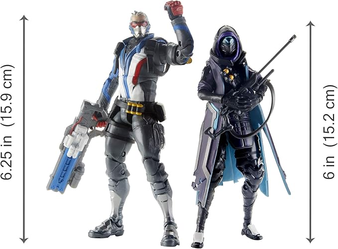 Hasbro Toys Overwatch Ultimates Series Soldier: 76 & Shrike (Ana) Skin Dual Pack 6" Collectible Action Figures - Figurio