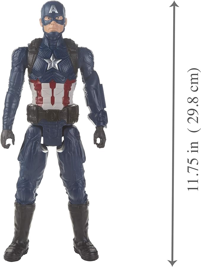 Avengers Marvel Endgame Titan Hero Series Captain America 12"-Scale Super Hero Action Figure Toy with Titan Hero Power Fx Port - Figurio