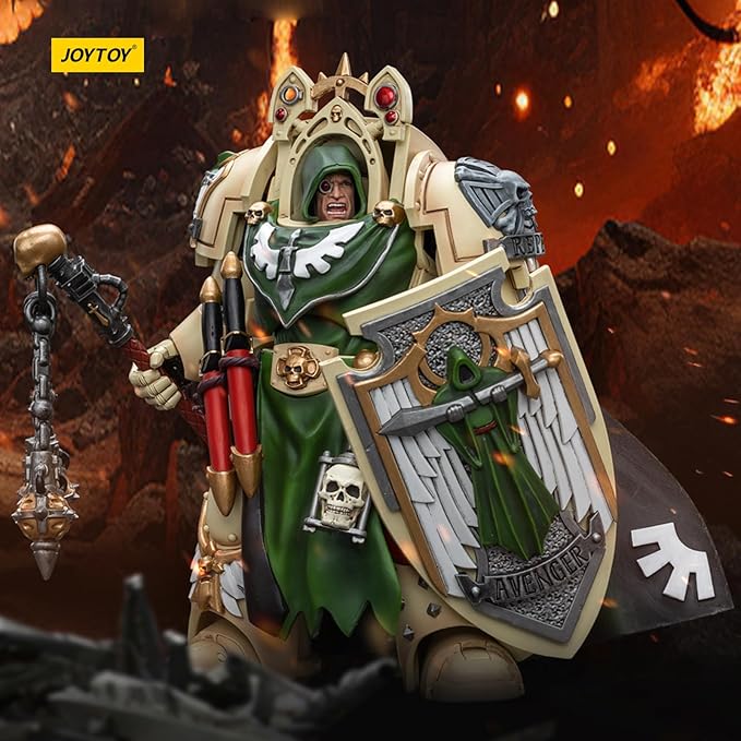 JOYTOY JT9190 40K 1/18 Action Figure Toy, Dark Angels Deathwing Knight Master with Flail of The Unforgiven, 4-inch Gift for Action Figure Lovers & Collectors above - Figurio