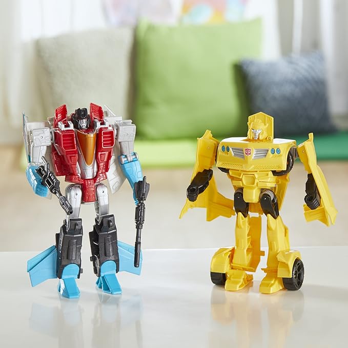 Transformers Toys Heroes and Villains Bumblebee and Starscream 2-Pack Action Figures - for Kids Ages 6 and Up, 7-inch (Amazon Exclusive) - Figurio