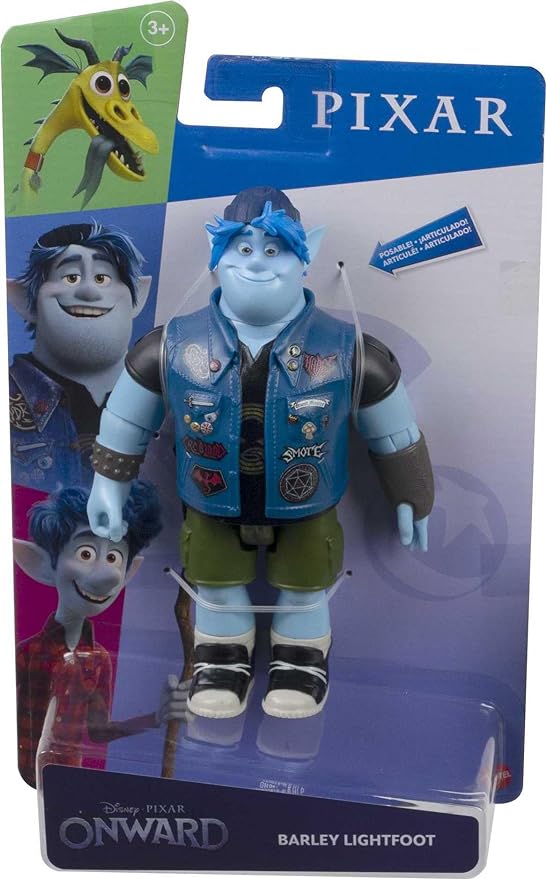 Mattel Disney and Pixar Onward Barley Lightfoot Action Figure, Posable Character in Signature Look, Collectible Toy, 7 inch - Figurio