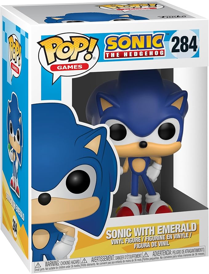 Funko Pop! Games: Sonic - Sonic with Emerald Collectible Toy, Blue - Figurio