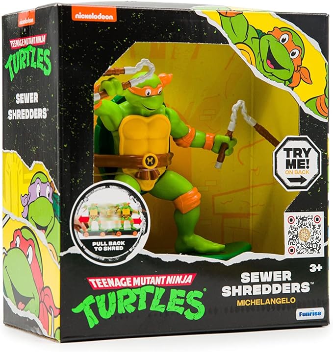 Teenage Mutant Ninja Turtles 5" Sewer Shredders Classic Edition Michelangelo Ages 3+ Shredding Action Figure - Figurio