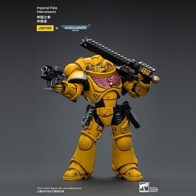 JOYTOY 1/18 Action Figure Warhammer 40,000 Imperial Fists Intercessors Ver.3 4.8inch Movable Model Collectible Figurine - Figurio