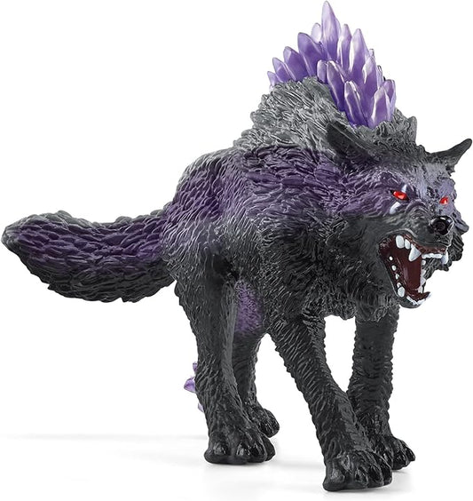 Schleich Eldrador Creatures Mythical Shadow Wolf Action Figure - Featuring Purple Coat and Translucent Back Crystals, Durable Toy for Boys and Girls, Gift for Kids Age 7+ - Figurio