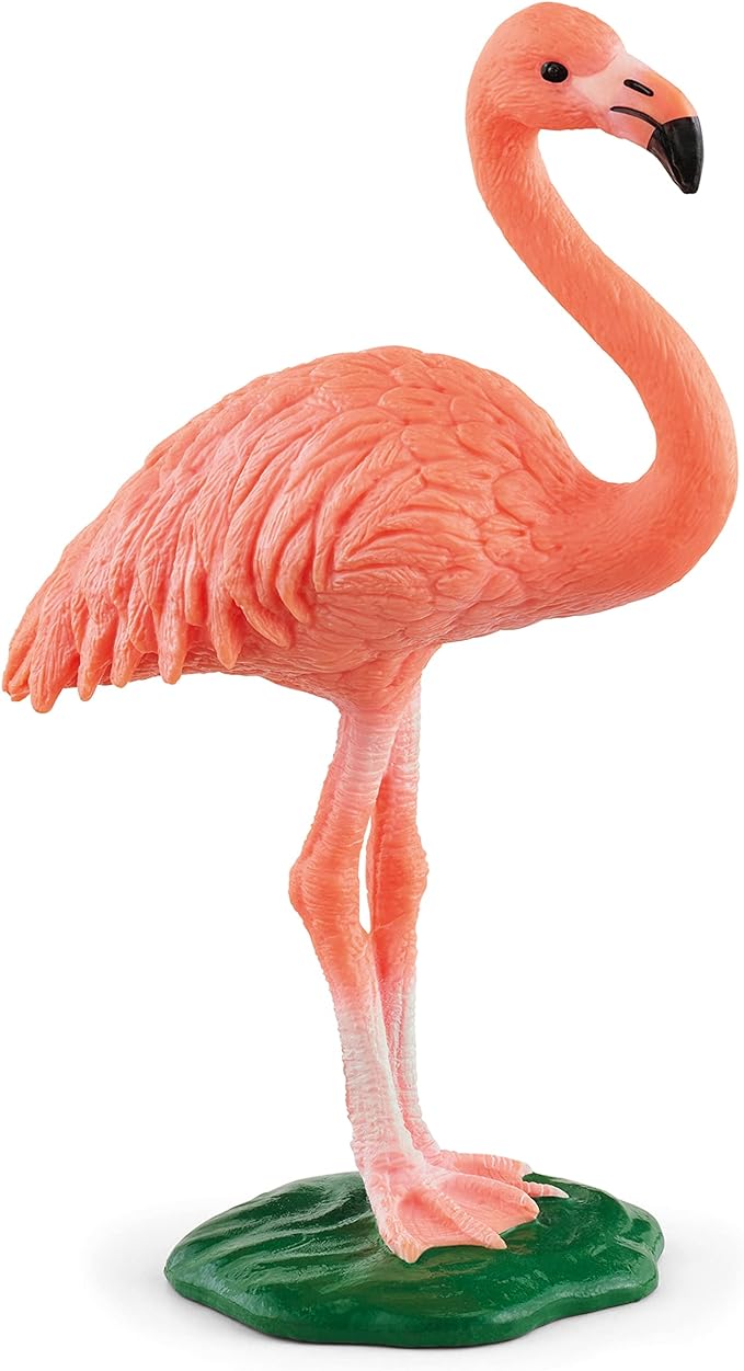 Schleich Wild Life, Bird Animal Toys for Boys and Girls 3 and Above, Pink Flamingo Toy Figurine, Ages 3+ - Figurio