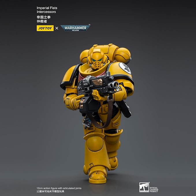 JOYTOY 1/18 Action Figure Warhammer 40,000 Imperial Fists Intercessors Ver.3 4.8inch Movable Model Collectible Figurine - Figurio