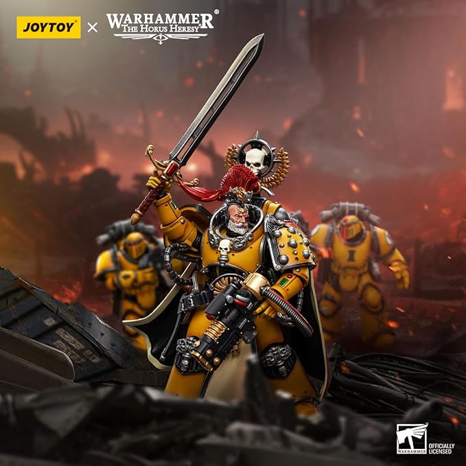 JOYTOY 1/18 Action Figure Warhammer 40,000 Imperial Fists Legion Praetor with Power Sword 4.9inch Movable Model Collectible Figurine - Figurio