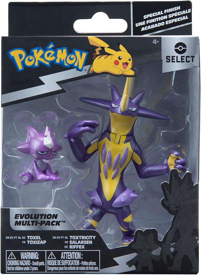 Pokémon Select Evolution 2 Evolution Pack - Features 2-Inch Toxel and 3-Inch Toxtricity Battle Figures - Figurio