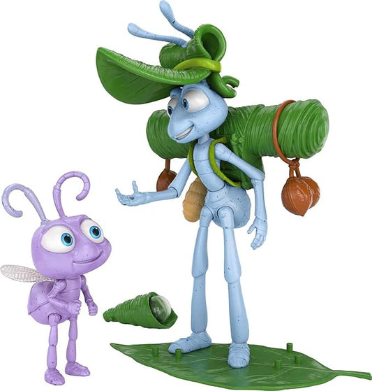 Mattel Disney and Pixar Featured Favorites Flik & Dot A Bug's Life Collectable Figures with Accessories, Highly Posable with Authentic Look, Collectors Gift Ages 6 Years & Up - Figurio