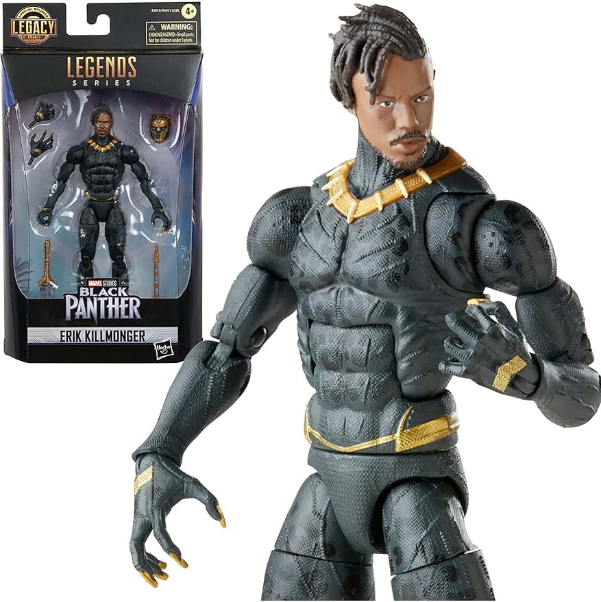 Marvel Legends Series Black Panther Legacy Collection Killmonger 6-inch Action Figure Collectible Toy, 5 Accessories - Figurio