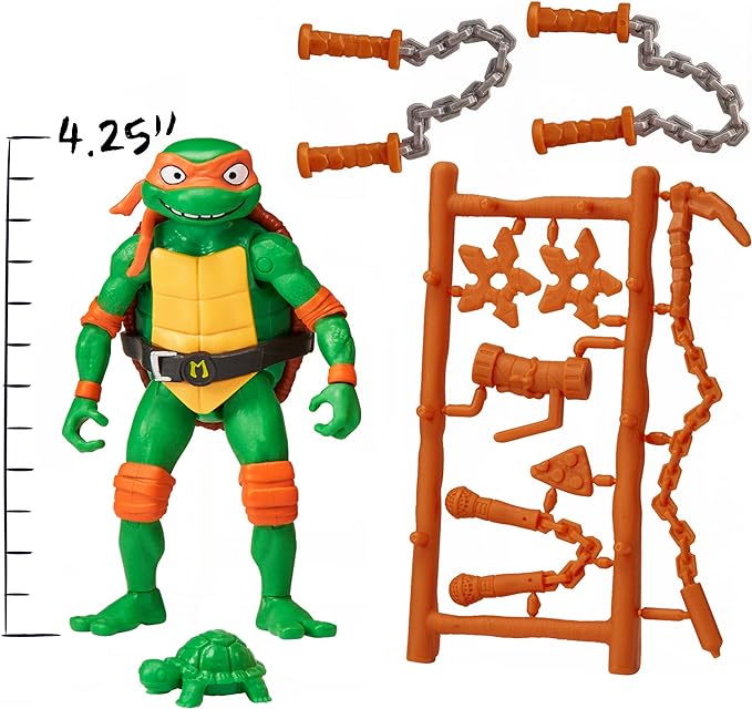 Teenage Mutant Ninja Turtles: Mutant Mayhem 4.25” Michelangelo Basic Action Figure by Playmates Toys - Figurio