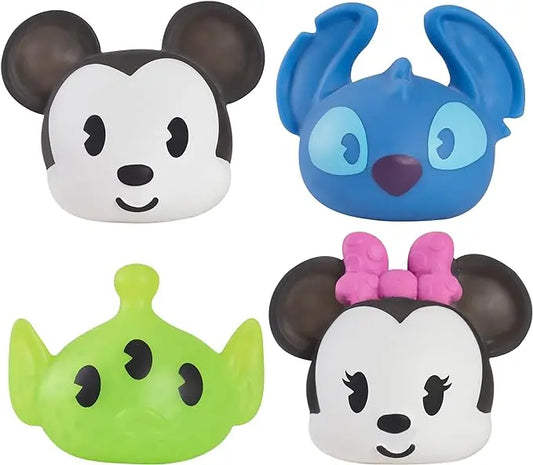 Disney Impulse Squishy Characters 4PK, includes Mickey Mouse, Minnie Mouse, Stitch, and Alien - Figurio