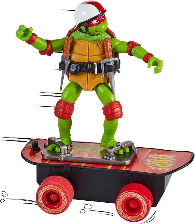 Teenage Mutant Ninja Turtles: Mutant Mayhem Raphael on a Skateboard with Accessories by Playmates Toys - Amazon Exclusive - Figurio