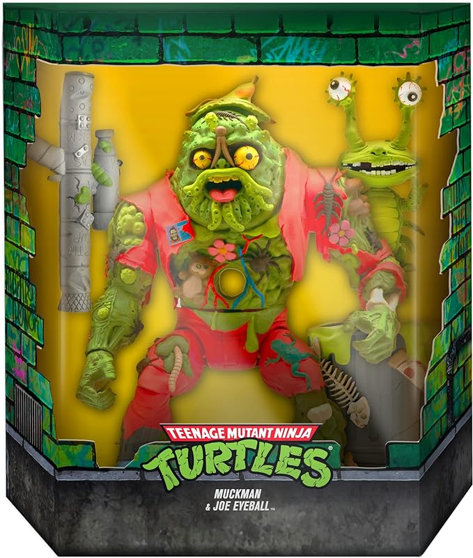 Super7 Ultimates Teenage Mutant Ninja Turtles Muckman and Joe Eyeball - 7" TMNT Action Figure with Accessories Classic Cartoon Collectibles and Retro Toys - Figurio