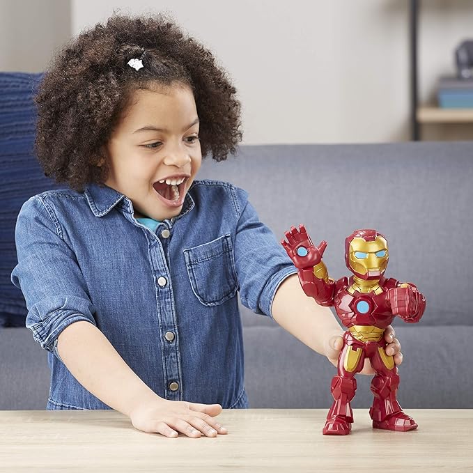 Playskool Heroes Marvel Super Hero Adventures Mega Mighties Iron Man Collectible 10-Inch Action Figure, Toys for Kids Ages 3 and Up, Brown - Figurio