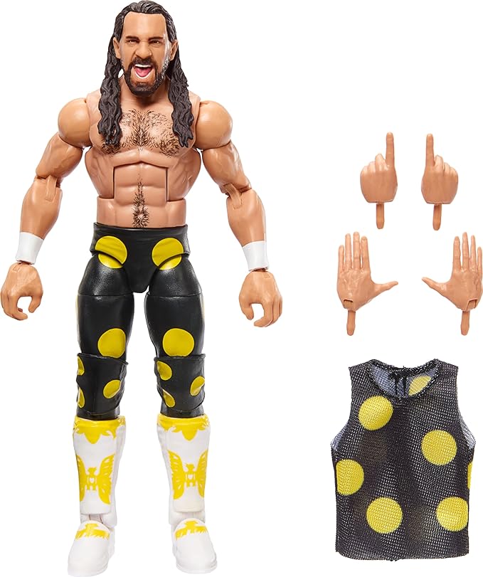 Mattel WWE Top Picks Elite Action Figure & Accessories Set, Seth Rollins 6-inch Collectible with Swappable Hands, Ring Gear & 25 Articulation Points - Figurio