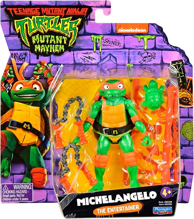 Teenage Mutant Ninja Turtles: Mutant Mayhem 4.25” Michelangelo Basic Action Figure by Playmates Toys - Figurio