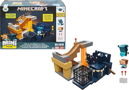 Mattel Minecraft Mini Mode Playset, Rise of the Warden Set with 2 Minis including Steve & Warden Figures & DLC Code - Figurio