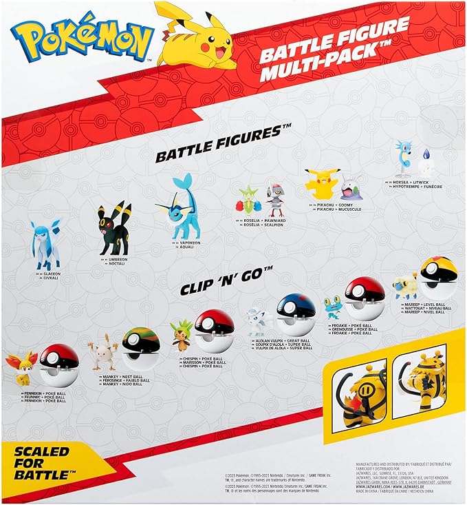 Pokémon Battle Figure 10 Pack – Nine 2-inch Battle Figures and One 4.5-inch Battle Figure - Figurio