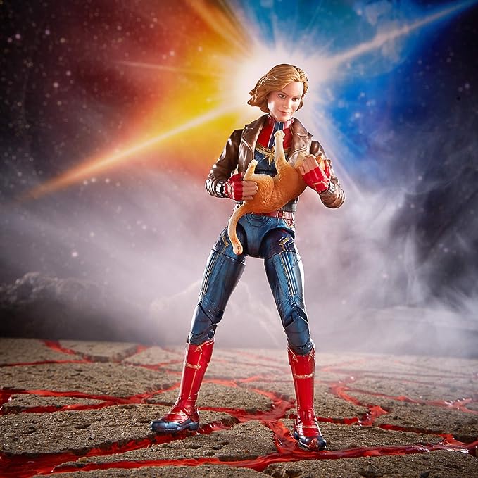 Marvel Captain Marvel 6-inch Legends Captain Marvel in Bomber Jacket Figure for Collectors, Kids, and Fans - Figurio