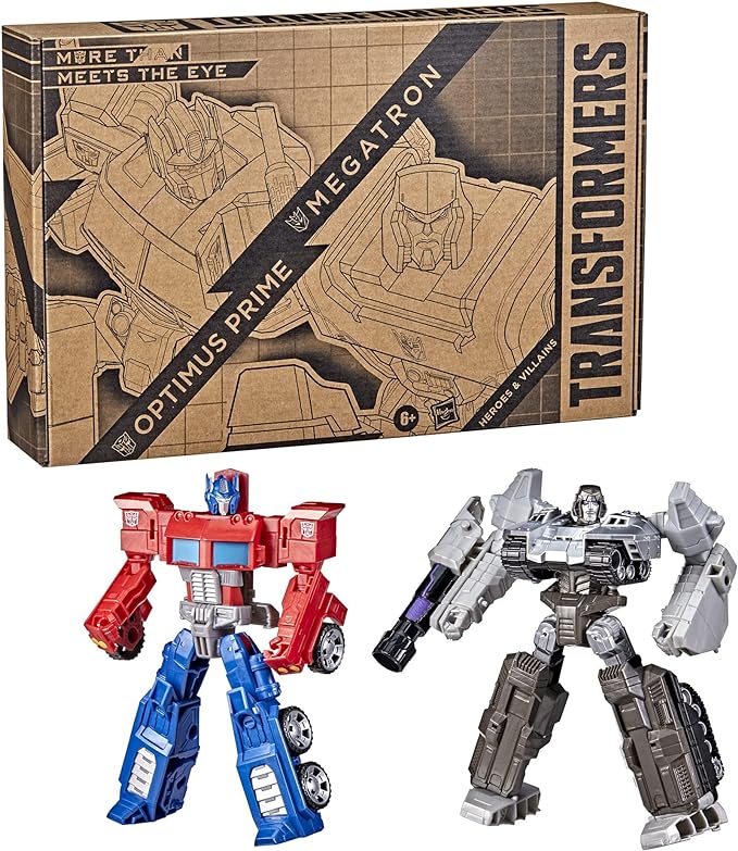 Transformers Toys Heroes and Villains Optimus Prime and Megatron 2-Pack Action Figures - for Kids Ages 6 and Up, 7-inch (Amazon Exclusive) - Figurio