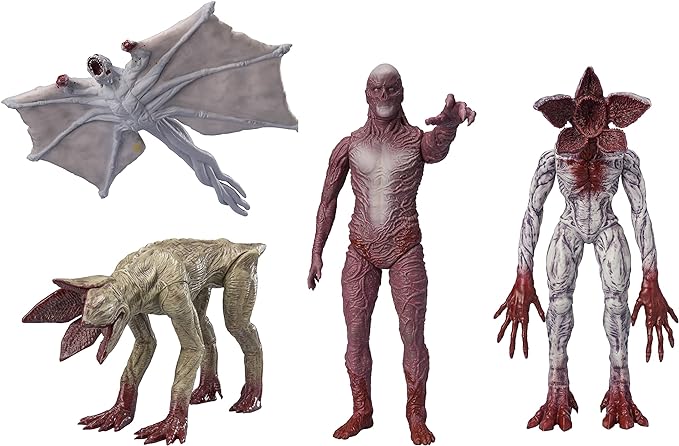 Bandai Namco - Stranger Things - Bloody Vecna, Demogorgon, Demodog, & Demobat Vinyl Figures 4-Pack Deal - Figurio