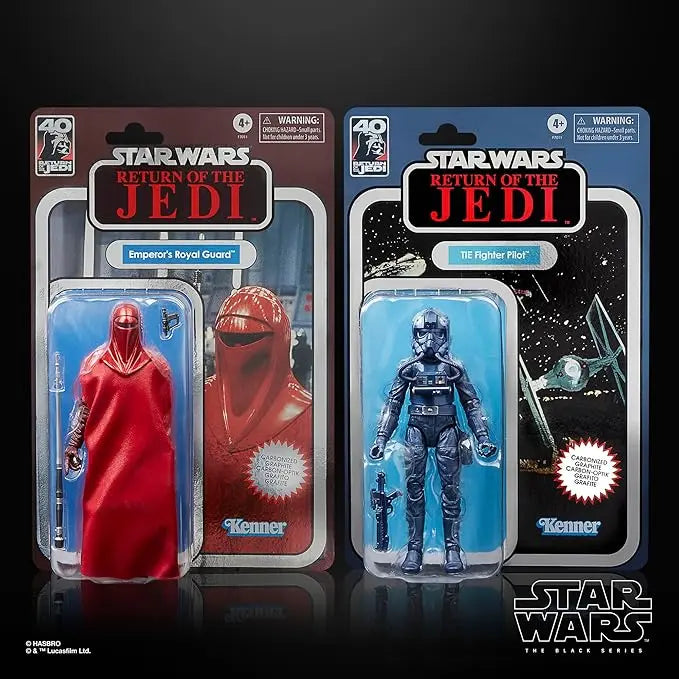 STAR WARS The Black Series Carbonized Collection Emperor’s Royal Guard & TIE Pilot, Return of The Jedi 6-Inch Action Figures (Amazon Exclusive) - Figurio