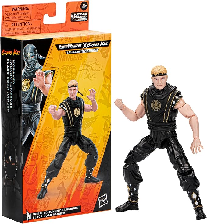 Hasbro Power Rangers x Cobra Kai Lightning Collection Morphed Johnny Lawrence Black Boar Ranger Figure 6" - Figurio