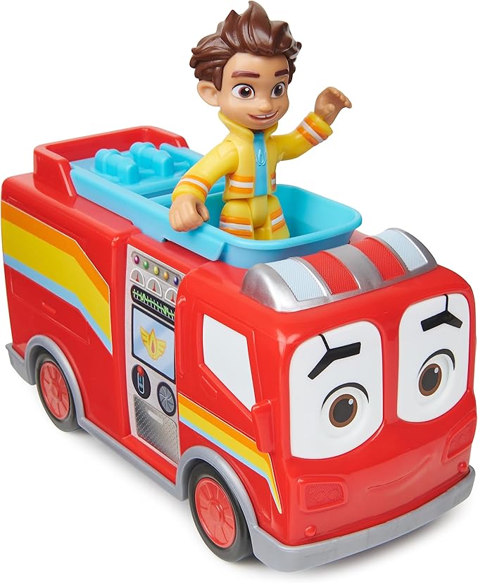 Disney Junior Firebuds, Bo and Flash, Action Figure and Fire Engine Vehicle with Interactive Eye Movement, Kids’ Toys for Boys and Girls Aged 3 and up - Figurio