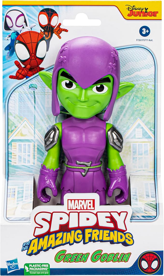 Marvel Spidey and His Amazing Friends Supersized Green Goblin Figure, 9-Inch Action Figure, Preschool Toys for Kids, Ages 3 and Up, Super Hero Toys - Figurio